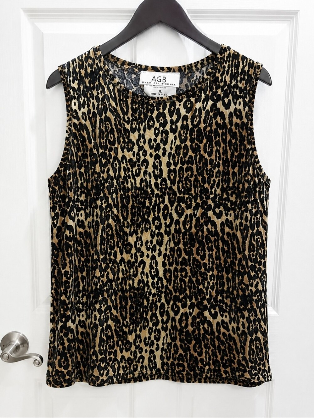 AGB Byer California Leopard Print Spandex Blend Tank Sz XL